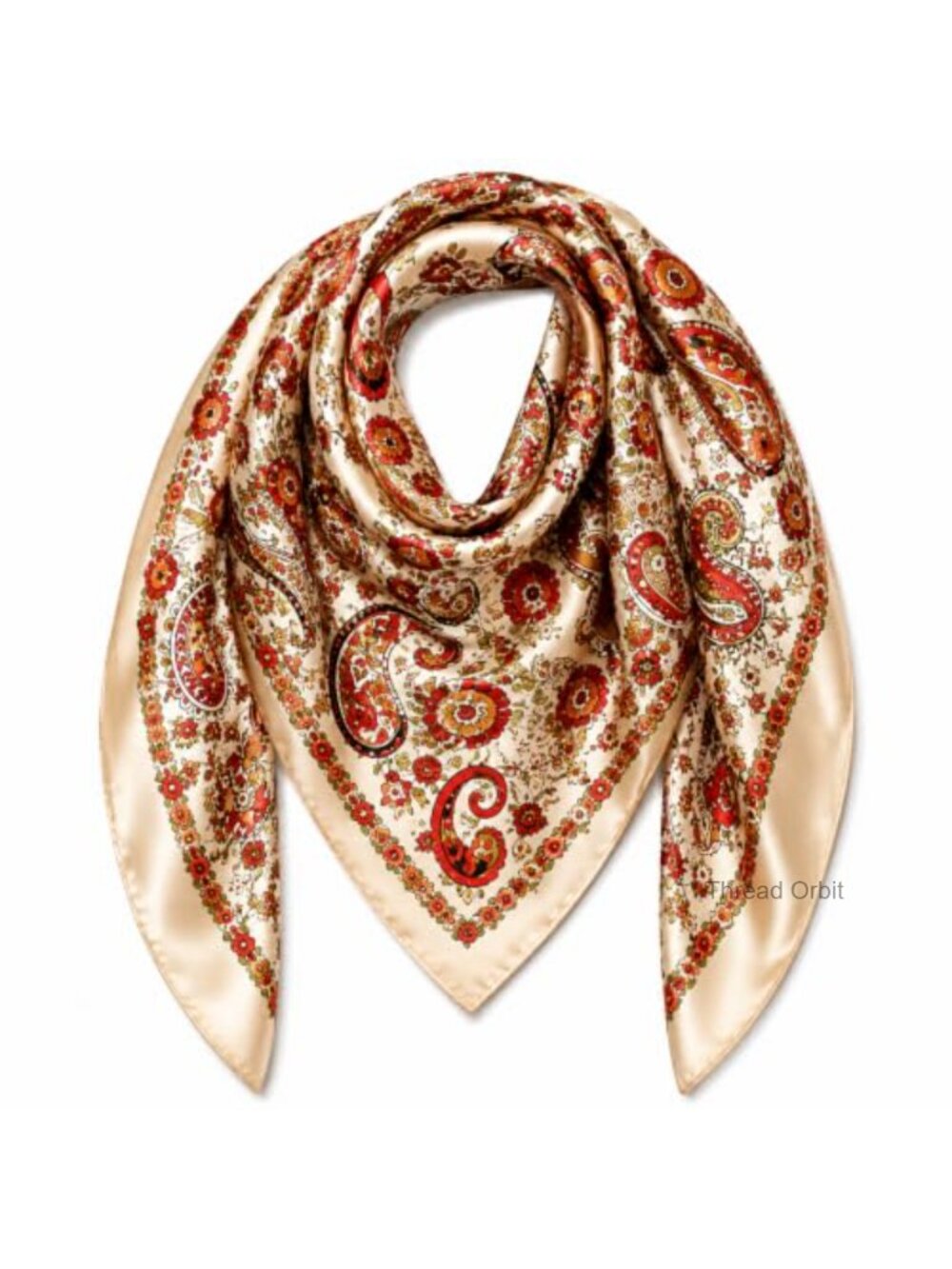 Satin Hair Scarf Wrap 35.4 Inch Square Silk Like Bandana